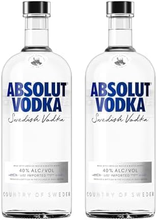 Absolut Vodka - 1 L (Pack of 2)