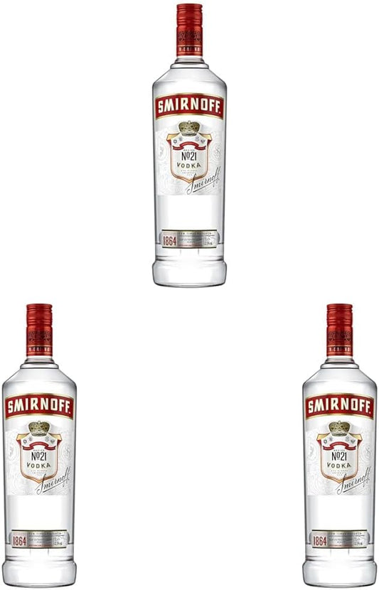 Smirnoff No. 21 Red Vodka, 1 Litre (Pack of 3)
