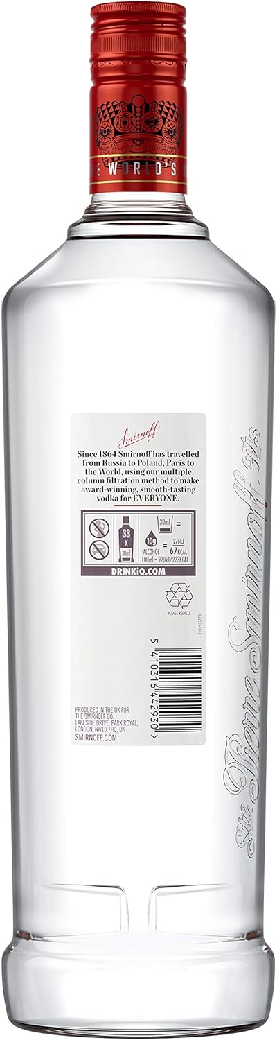 Smirnoff No. 21 Red Vodka, 1 Litre (Pack of 3)