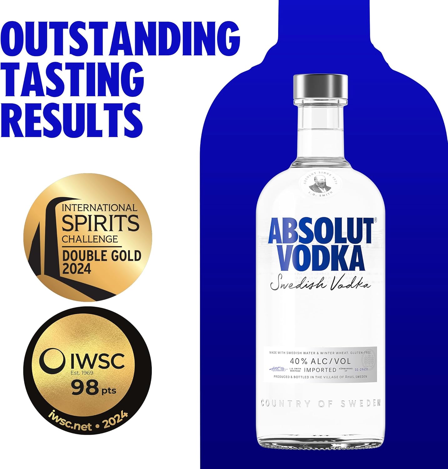 Absolut Vodka - 1 L (Pack of 2)